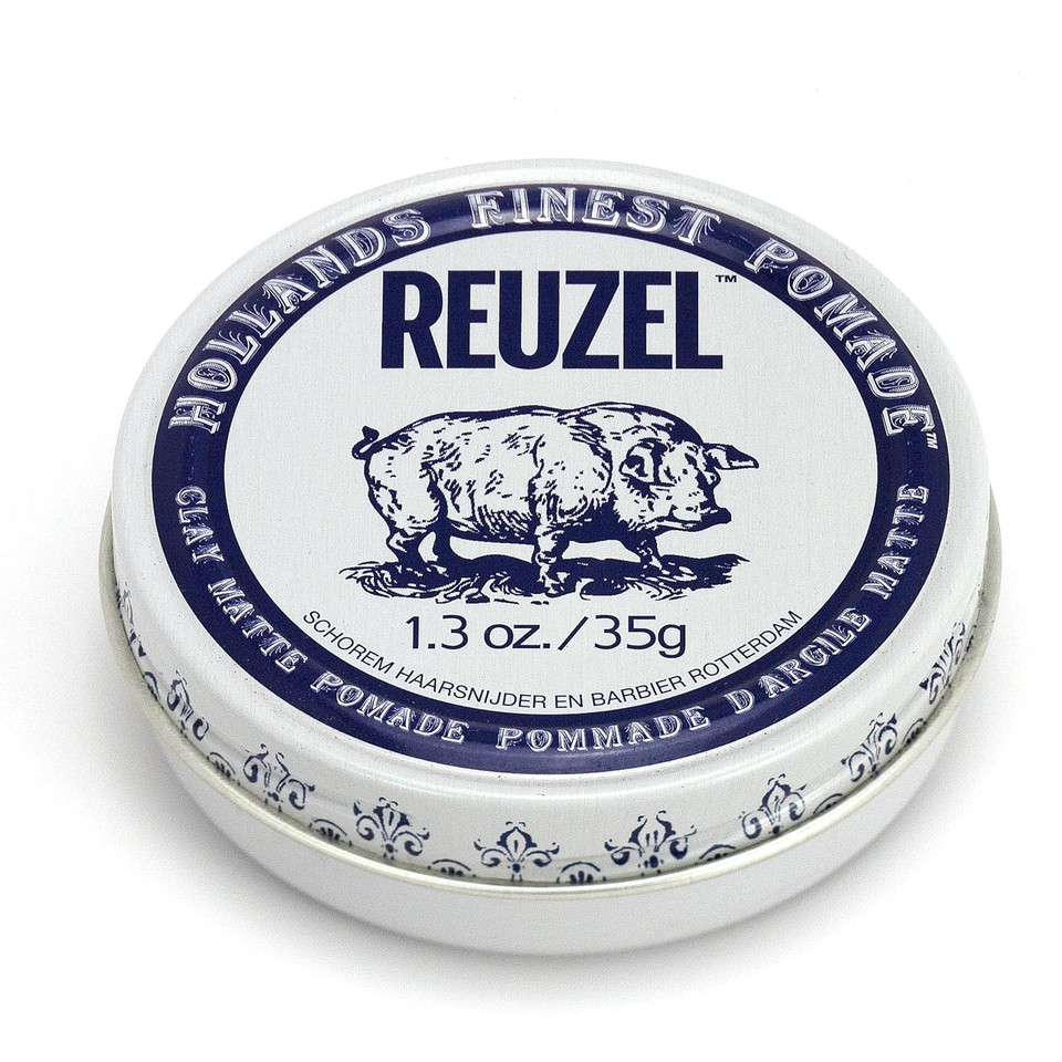 Reuzel Clay Matte Pomade, Medium All Day Hold, Water Soluble Styling, No Shine And Flake Free, Easy To Wash Out, For All Hairstyles