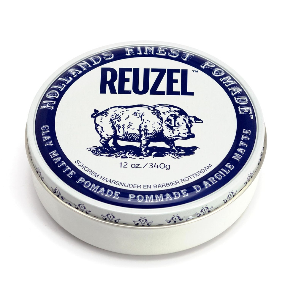 Reuzel Clay Matte Pomade, Medium All Day Hold, Water Soluble Styling, No Shine And Flake Free, Easy To Wash Out, For All Hairstyles