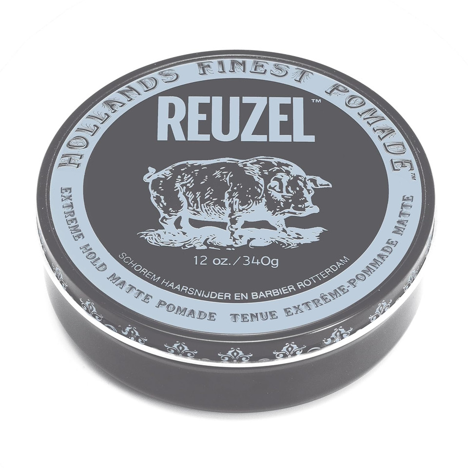 Reuzel Extreme Hold Matte Pomade, Strongest All Day Hold, Water Soluble Styling, No Shine & Flake Free, Easy To Wash Out, For And Hairstyles