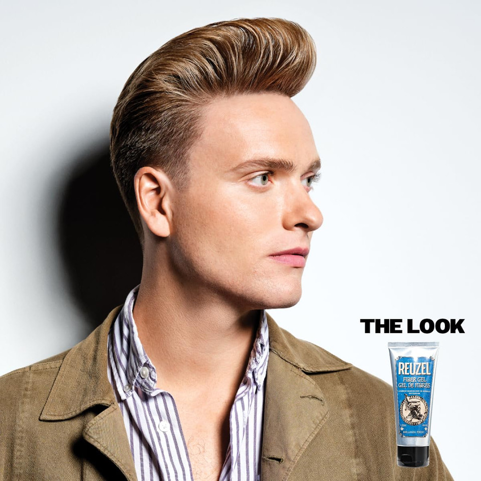 Reuzel Fiber Gel For Men - Alcohol Free Formula - Subtle, Sugary Rum Fragrance - Non Sticky And Flake Free - Adds Fullness And Structure To The Hair - Firm Holding Power - Easy To Wash Away