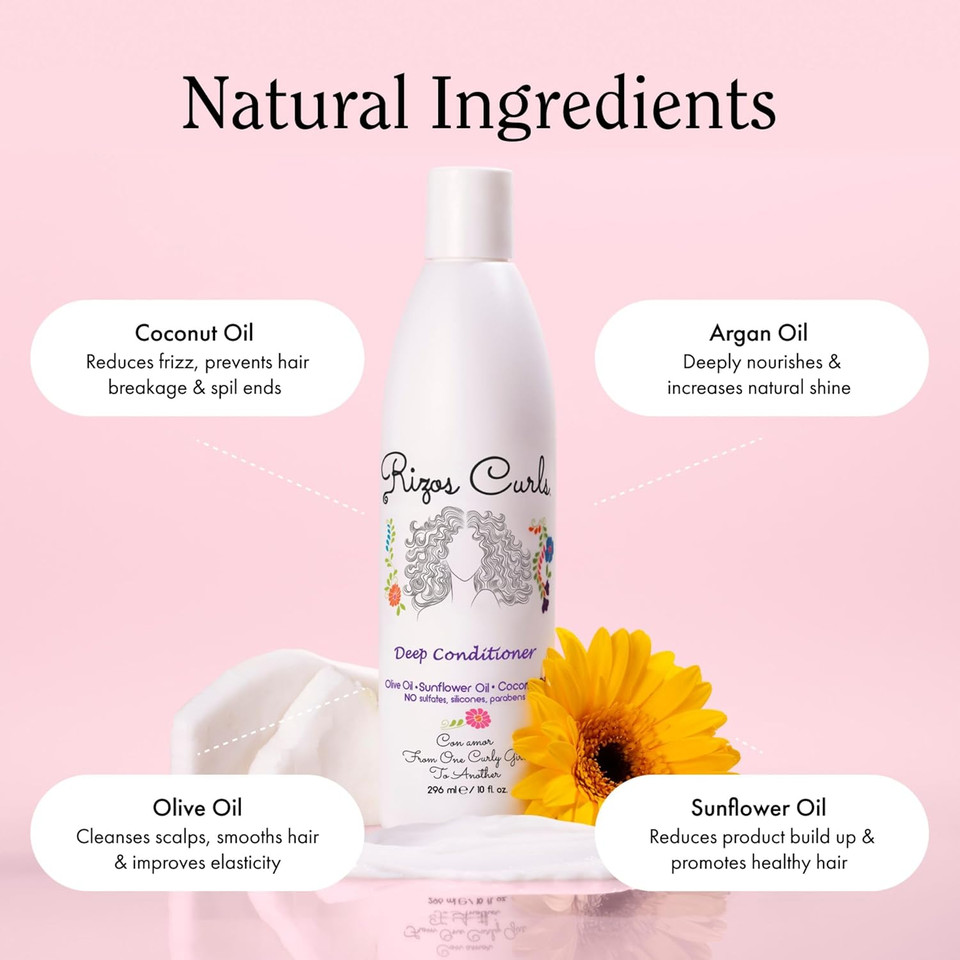 Rizos Curls Curl Defining Cream For Wavy, Curly, Coily, Kinky Hair Frizz Control, Defines, Softens, Moisturizes, Adds Shine For Hair Types Sulfate & Paraben Free