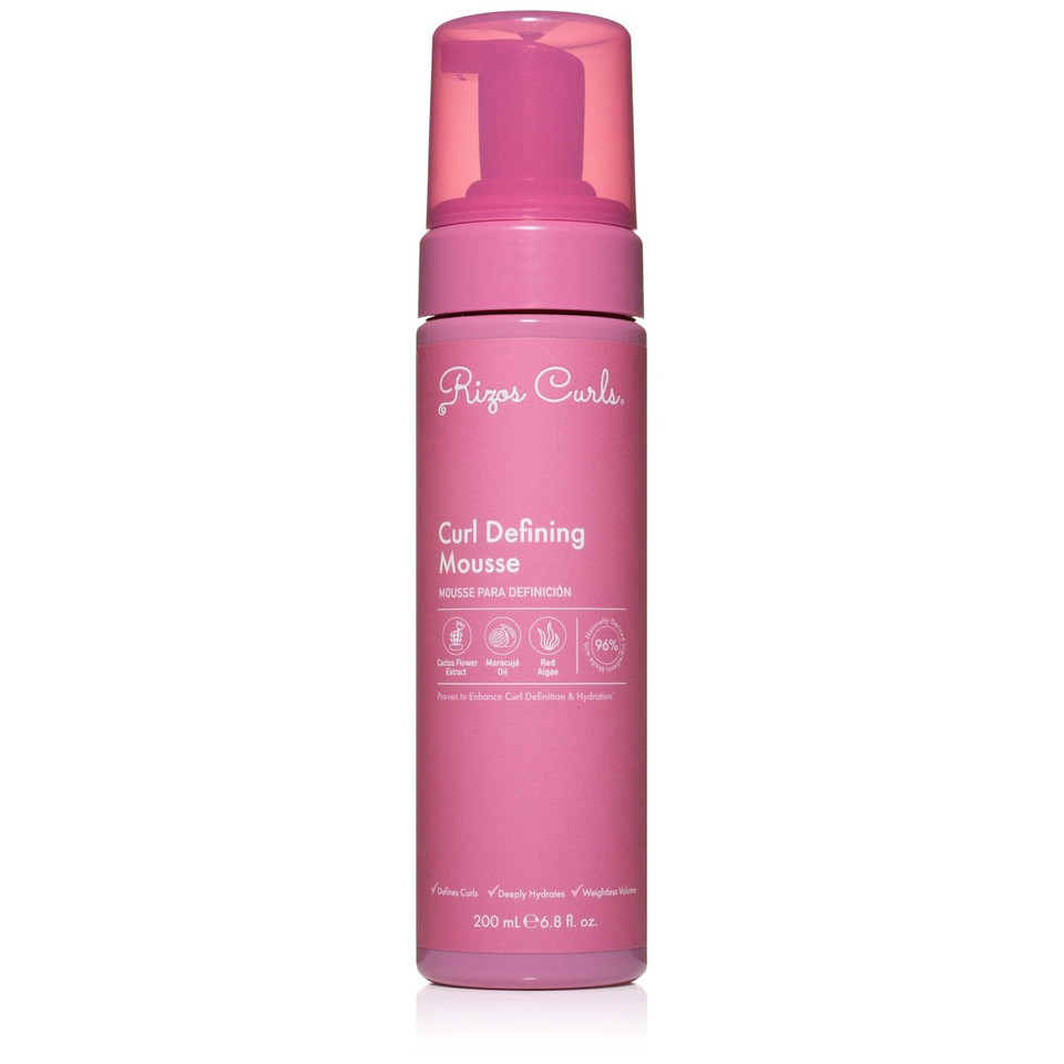 Rizos Curls Curl Defining Mousse Lightweight Foam For Volume & Hydration Shine & Definition For Every Curl Pattern: Wavy, Curly, Coily, Corkscrew, Kinky Hair Types Sulfate & Paraben Free