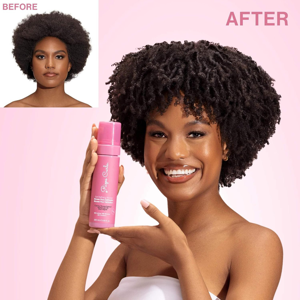 Rizos Curls Curl Defining Mousse Lightweight Foam For Volume & Hydration Shine & Definition For Every Curl Pattern: Wavy, Curly, Coily, Corkscrew, Kinky Hair Types Sulfate & Paraben Free