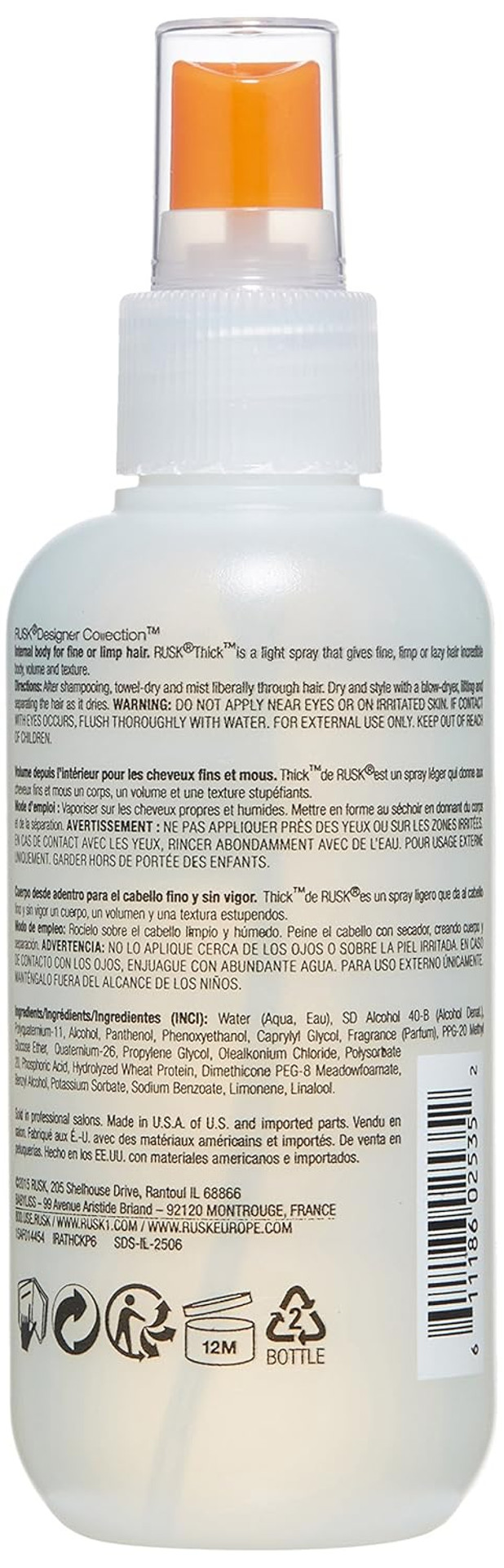 Rusk Designer Collection Thick Body And Texture Amplifier, Gives Hair Incredible Body, Creates Texture And Volume, Anyone With Fine, Limp, Lazy Hair Rusk Designer Collection Thick Body And Texture Amplifier, Gives Hair Incredible Body, Creates Texture And Volume, Anyone With Fine, Limp, Lazy Hair