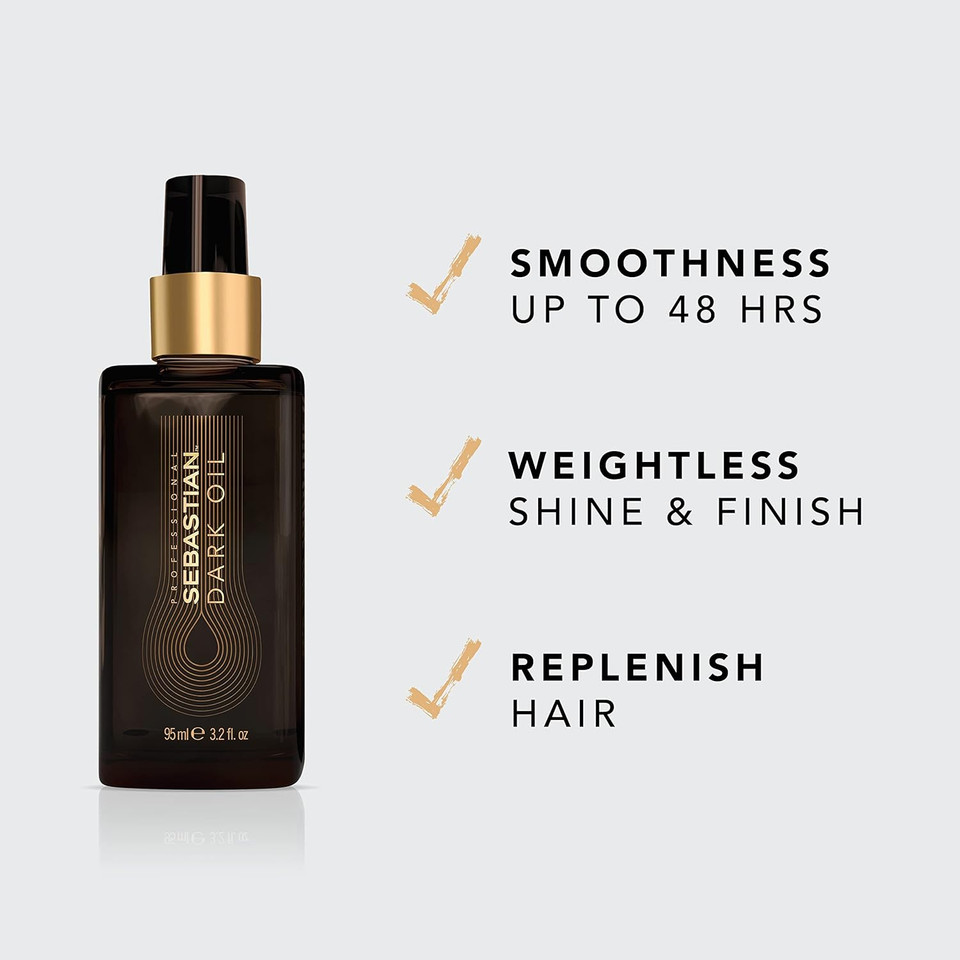 Sebastian Professional Dark Oil Lightweight Hair Styling Oil | Nourishing Blend Of Natural Oils For A Smooth, Sleek Finish