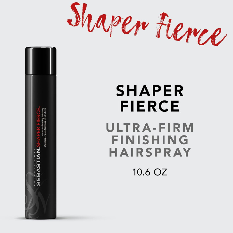 Sebastian Professional Shaper Fierce Hairspray | Strong, Ultra-Firm, All Day Hold | Humidity Resistant | For Medium To Heavy Textures | Finishing Spray | For All Hair Types