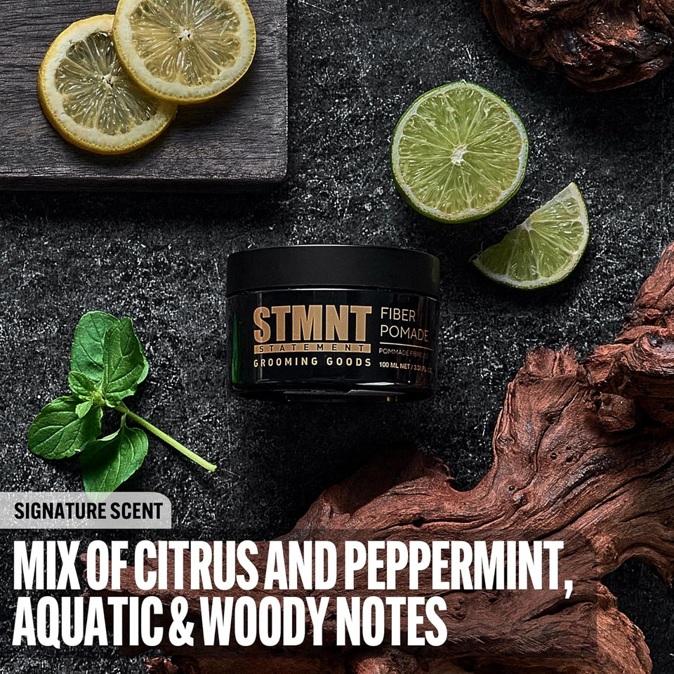 Stmnt Grooming Goods Fiber Pomade | Semi-Matte Finish | Strong Control | Easy To Wash Out