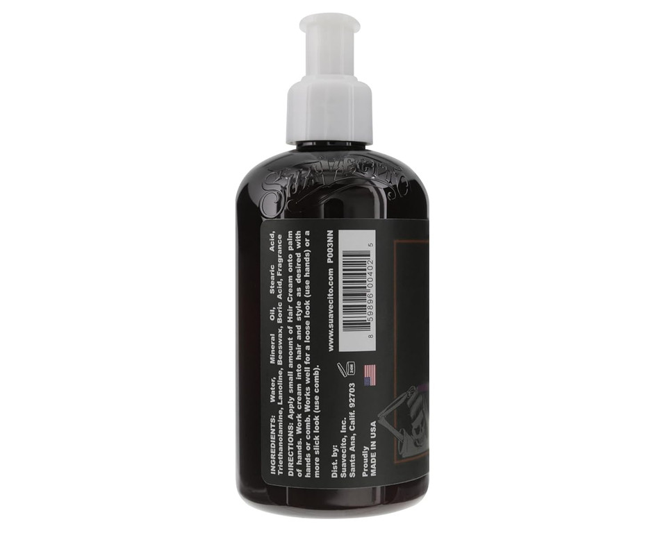 Suavecito Hair Cream Pump Bottle Medium Shine All Day Light Hold (8 Oz)