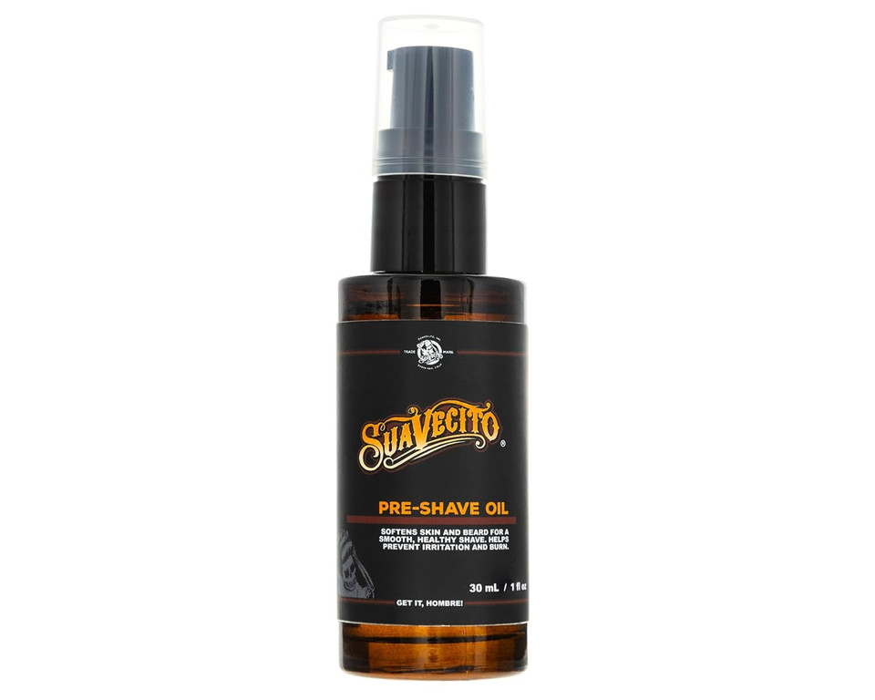 Suavecito Shave Oil 1 Oz Pump Bottle - Softens Skin & Beard, Prevents Irritation And Burn - Natural Ingredients, Vitamin E Oil, Aloe Vera Oil, & Jojoba Oil - Improves Shaving Experience