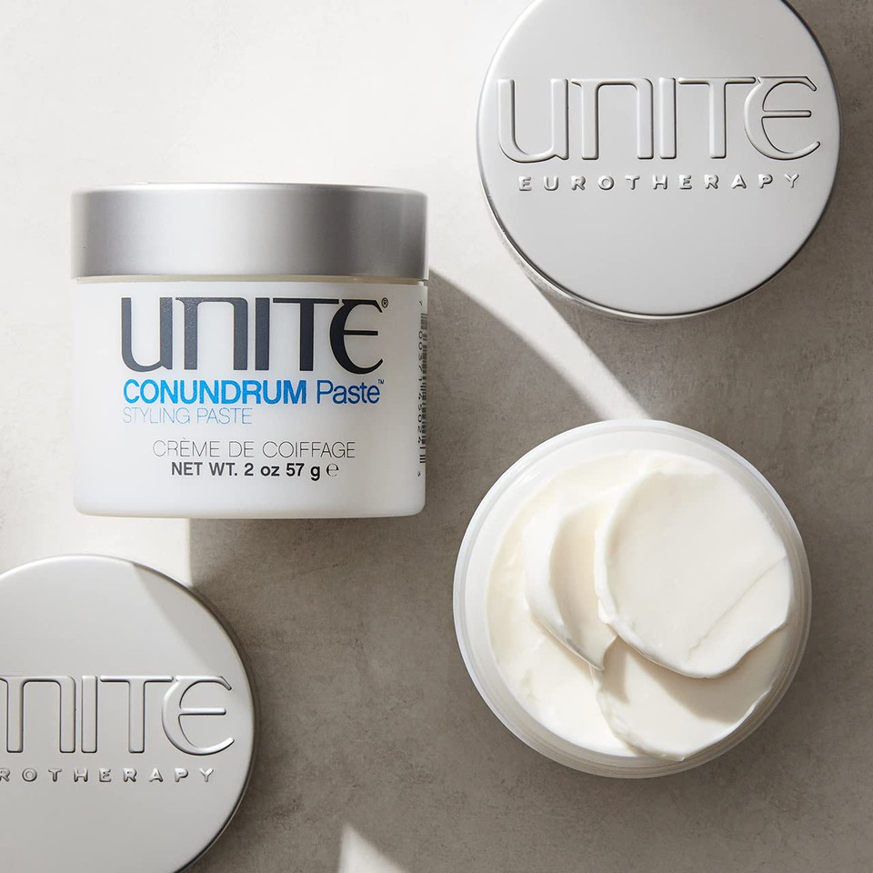 Unite Hair  Conundrum Paste  3-In-1 Styling Cream, Wax & Paste, Hold, Protects Uv/Heat Damage, 2Oz