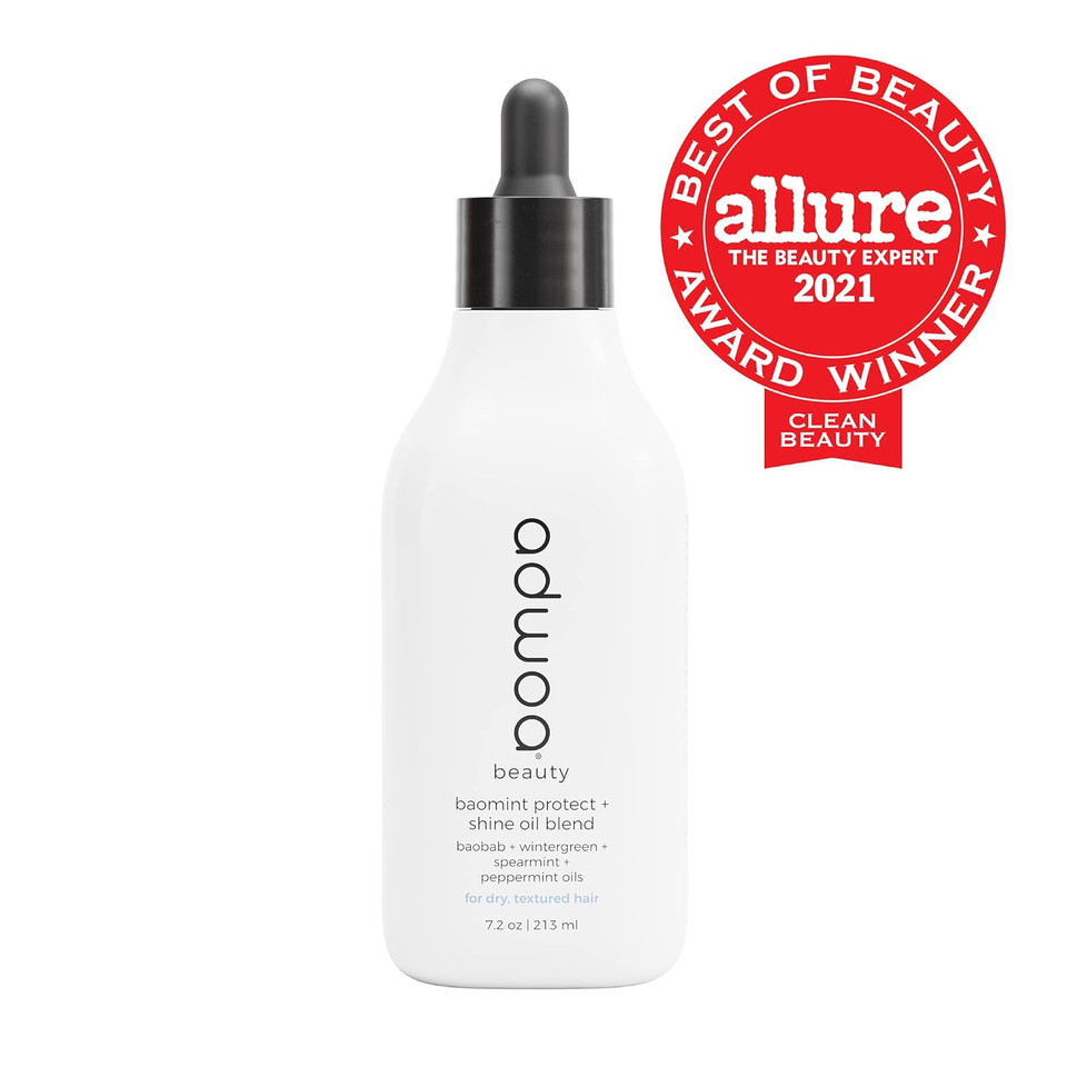 Adwoa Beauty Baomint Shine + Protect Oil | Hair Growth & Scalp Oil With Baobab, Rosemary + Peppermint | 15+ Botanical Oils For Dry, Textured Hair | Non-Greasy, 7.2 Oz Dropper Bottle