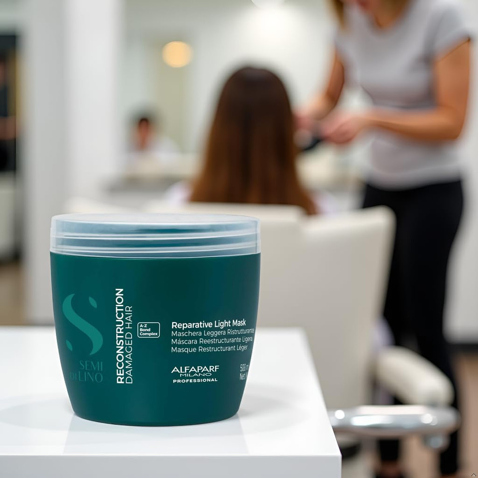 Alfaparf Milano Semi Di Lino Reconstruction Bond Repair Hair Mask For Damaged Hair - Recommended For Fine Hair  Hair Repair Mask - Restructures - Color Safe - Deep Conditioner - Vegan (17.2 Oz)