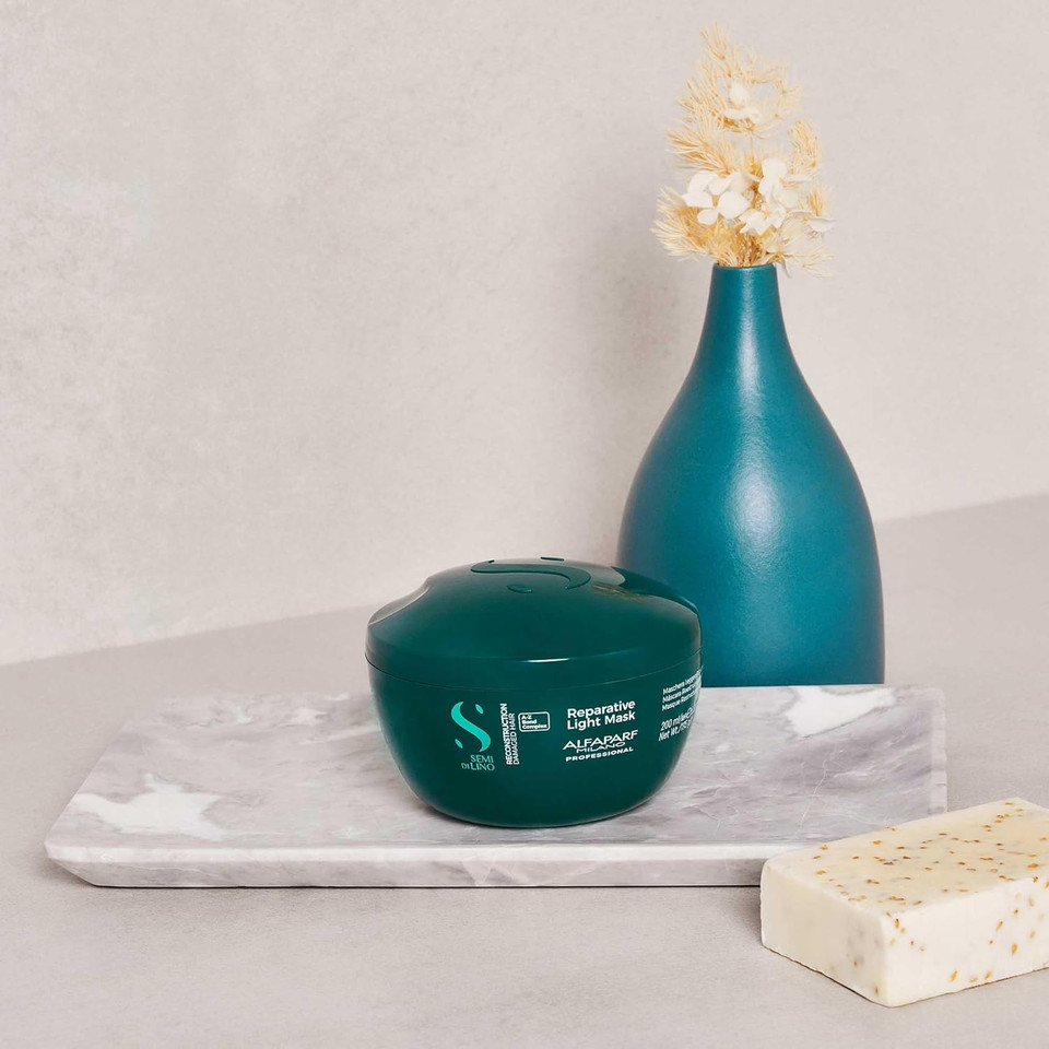 Alfaparf Milano Semi Di Lino Reconstruction Bond Repair Hair Mask For Damaged Hair - Recommended For Fine Hair  Hair Repair Mask - Restructures - Color Safe - Deep Conditioner - Vegan (6.88 Oz)