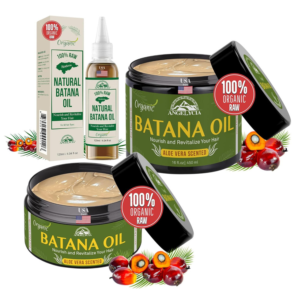 Batana Oil Hair Growth Set, Dr. Sebi Batana Oil From Honduras, Nourish Strengthen Prevent Hair Loss, All Hair Types Batana Oil Hair Growth Set, Dr. Sebi Batana Oil From Honduras, Nourish Strengthen Prevent Hair Loss, All Hair Types
