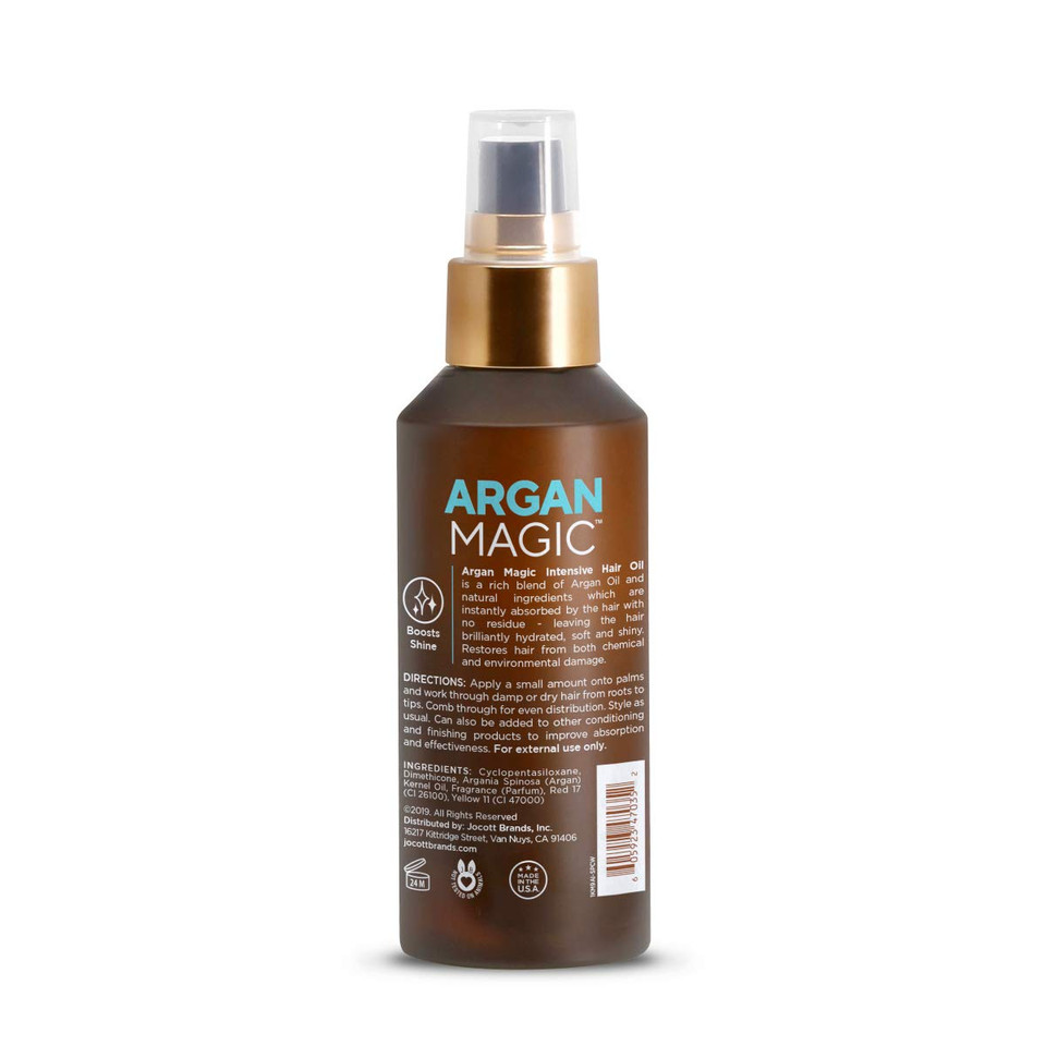 Argan Magic Intensive Hair Oil - Restores Manageability And Elasticity | Adds Shine And Gloss | Controls Frizz | Made In Usa, Paraben Free, Cruelty Free (4 Oz)