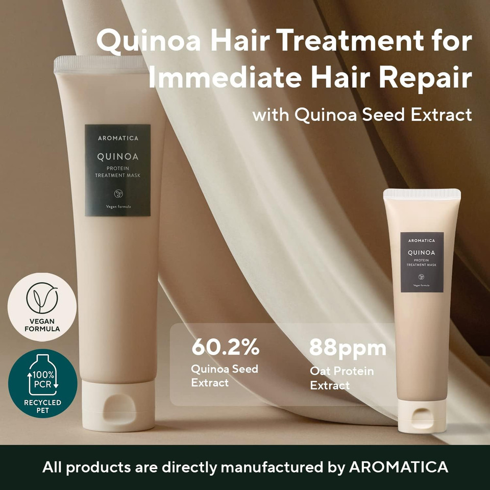 Aromatica Quinoa Protein Hair Treatment 5.41Oz / 160Ml, Silicone Free, Sulfate Free/Nourish, Moisturizes, And Adds Shine