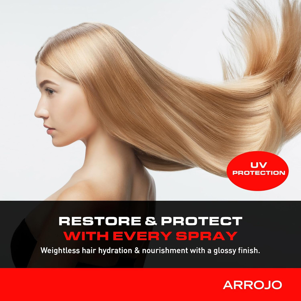 Arrojo Healing Hair Oil Spray For Women & Men  Revitalizing Keratin Oil For Dry Damaged Hair - Hair Gloss Treatment Delivers Plump, Voluminous Blow-Outs  Suitable For All Hair Types (5.0Oz)