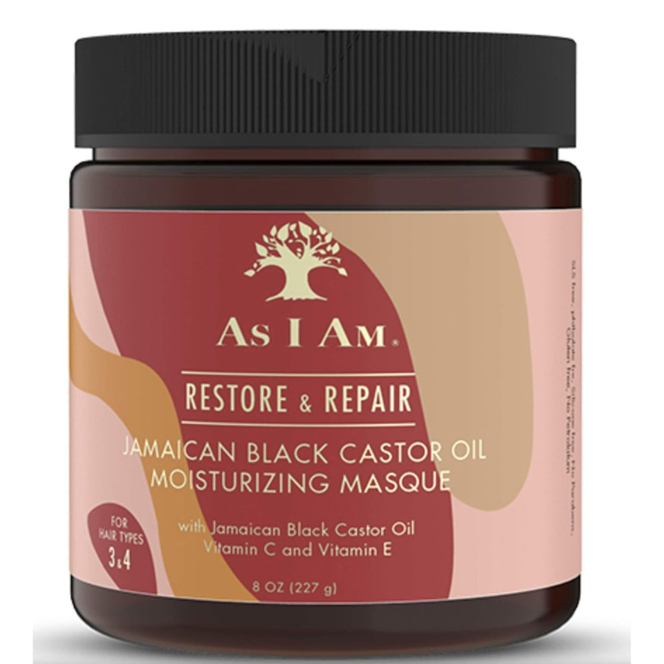 As Am Jbco Masque - 8 Ounce - Deep Conditioning & Hydration - Repairs And Restores Scalp Health - Vegan And Cruelty Free - Enriched With Nano Jamaican Black Castor Oil, Vitamin C, And Vitamin E, Red