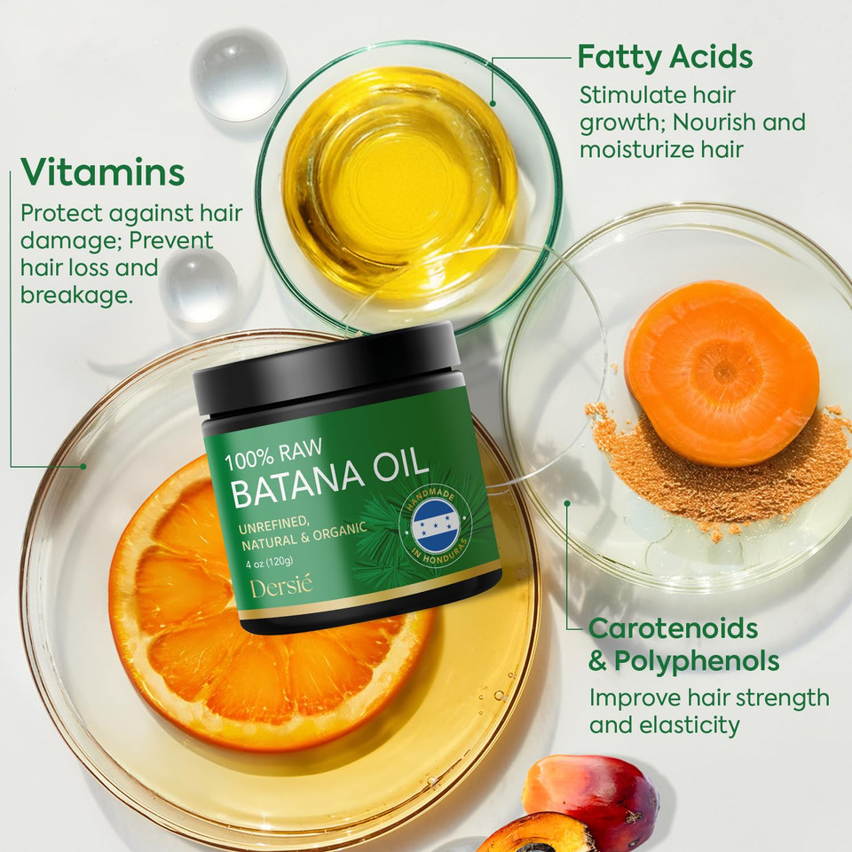 Authentic Batana Oil For Hair Growth: Handmade In Honduras 100% Raw Batana Oil - 100% Pure & Natural, Unrefined - Approved By Dr. Sebi For Thicker, Stronger, Fuller Hair - 4 Oz Authentic Batana Oil For Hair Growth: Handmade In Honduras 100% Raw Batana Oil - 100% Pure & Natural, Unrefined - Approved By Dr. Sebi For Thicker, Stronger, Fuller Hair - 4 Oz