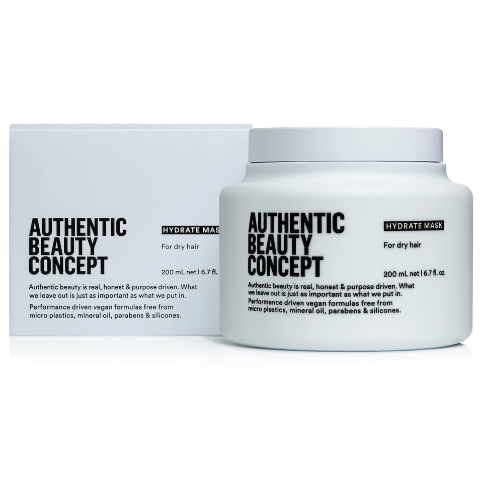 Authentic Beauty Concept Hydrate Mask | Normal To Dry Or Curly Hair | Add Moisture & Shine | Vegan & Cruelty-Free | Silicone-Free