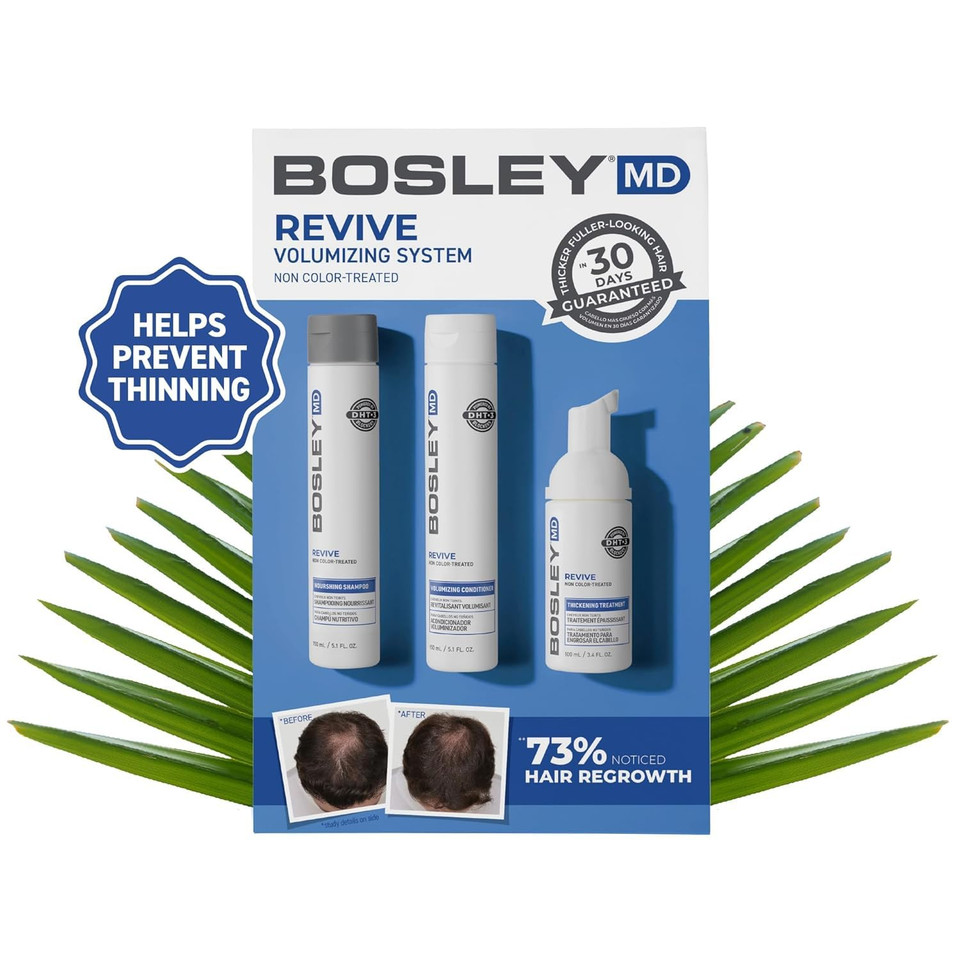 Bosleymd Bosrevive Nourishing Shampoo & Conditioner & Kit For Noticeably Thinning And Non Color-Treated Hair Rosemary
