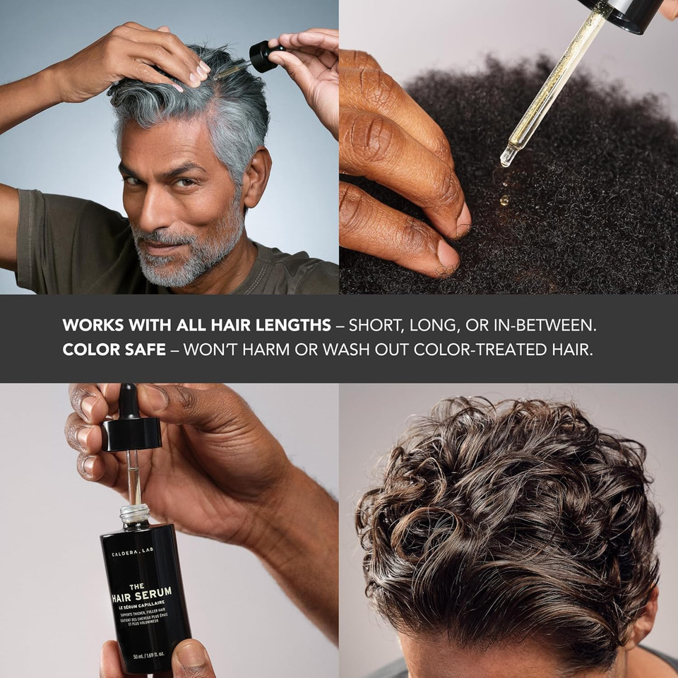 Caldera + Lab The Hair Serum | MenS Thickening Serum For Thinning & Receding Hair, Supports Fuller & Stronger-Looking Hair, Dermatologically Tested - All Hair Types