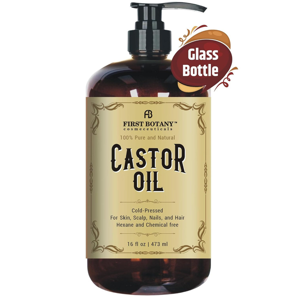 Castor Oil 16 Fl Oz - The Best Emollient For Skin, Hair & Nail Care - Can Be Used As Hair Growth Serum, Face & Body Moisturizer, Eyebrow Serum And Eyelash Serum