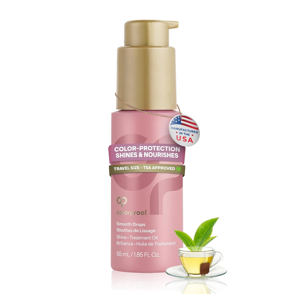 Colorproof Smooth Drops 1.86 Fl. Oz. Clear, Non-Greasy Anti-Frizz Hair Drops With A Frizz Elimination And Humidity-Resistant Formula, And Color Protection, White Tea Scent