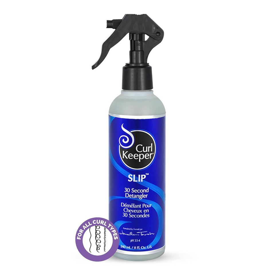 Curl Keeper Slip Hair Detangler Spray For Curly Hair, 33.8 Fl Oz - Leave In Conditioner Spray For Men, Women & Kids - Water-Based Detangling Spray Loosens Knots & Tangles With Aloe Vera & Silk Protein