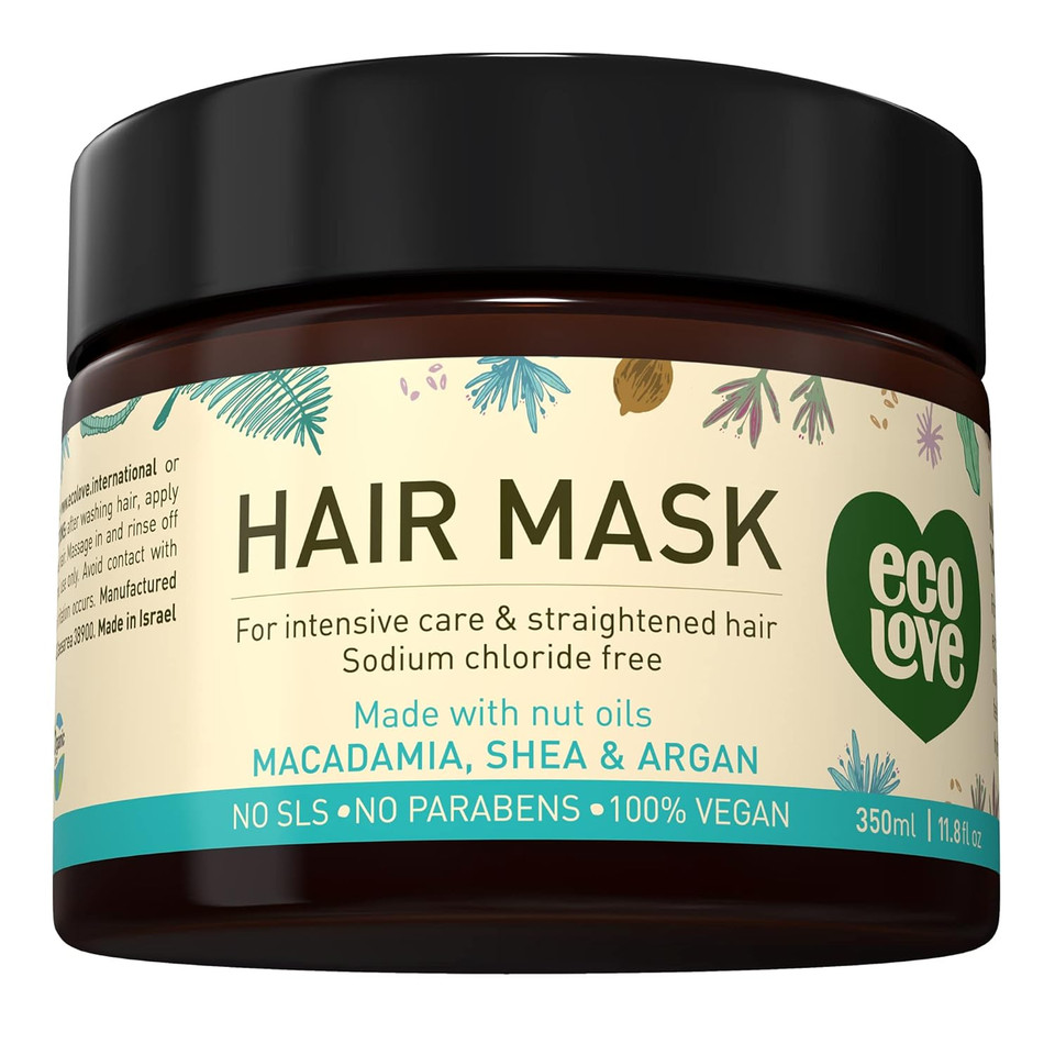 Ecolove Hair Mask For Dry Damaged Hair, Natural Hair Mask Deep Conditioning, 11.8 Oz - Vegan And Cruelty-Free, With Lavender Extract, Organic Ingredients, Sls And Parabens Free