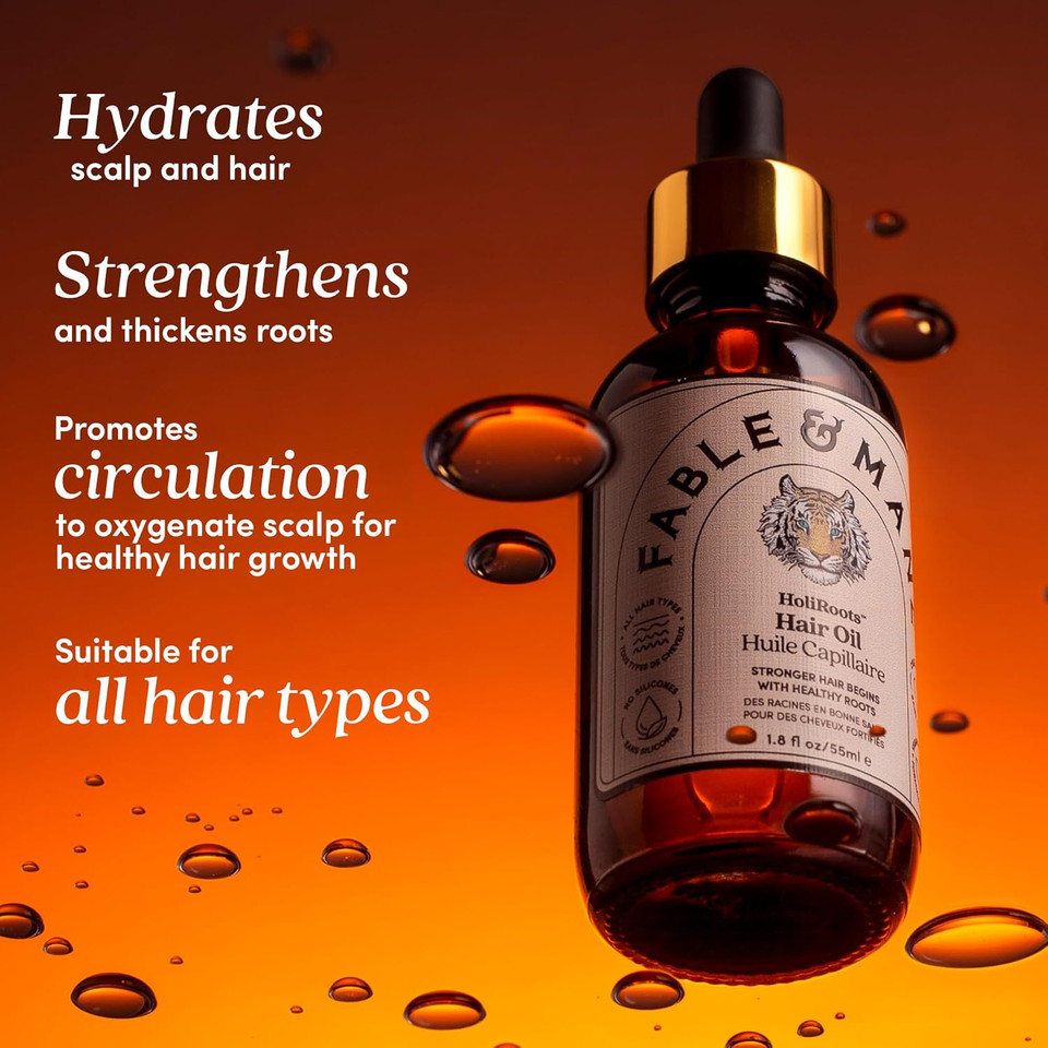Fable & Mane Hair Oil And Mask Styling Agent, Promotes Healthy Circulation & Restores Hydration For Radiant, Shiny Hair, Includes Ashwagandha & Dashmool Oil, 1 Count