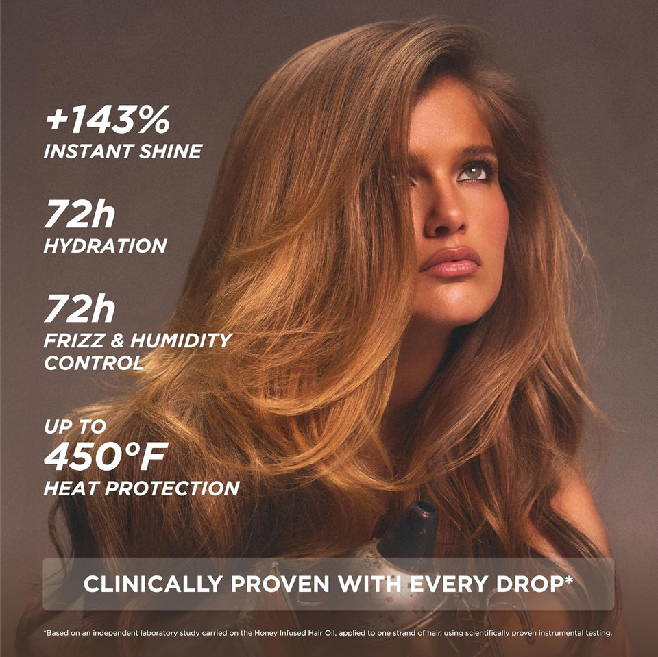 Gisou Honey Infused Hair Oil, Award-Winning Hydration, Frizz Control & Shine Treatment, Mirsalehi Honey & Botanical Oils, Heat Protection Up To 450°F, Lightweight Non-Greasy Oil For All Hair Types