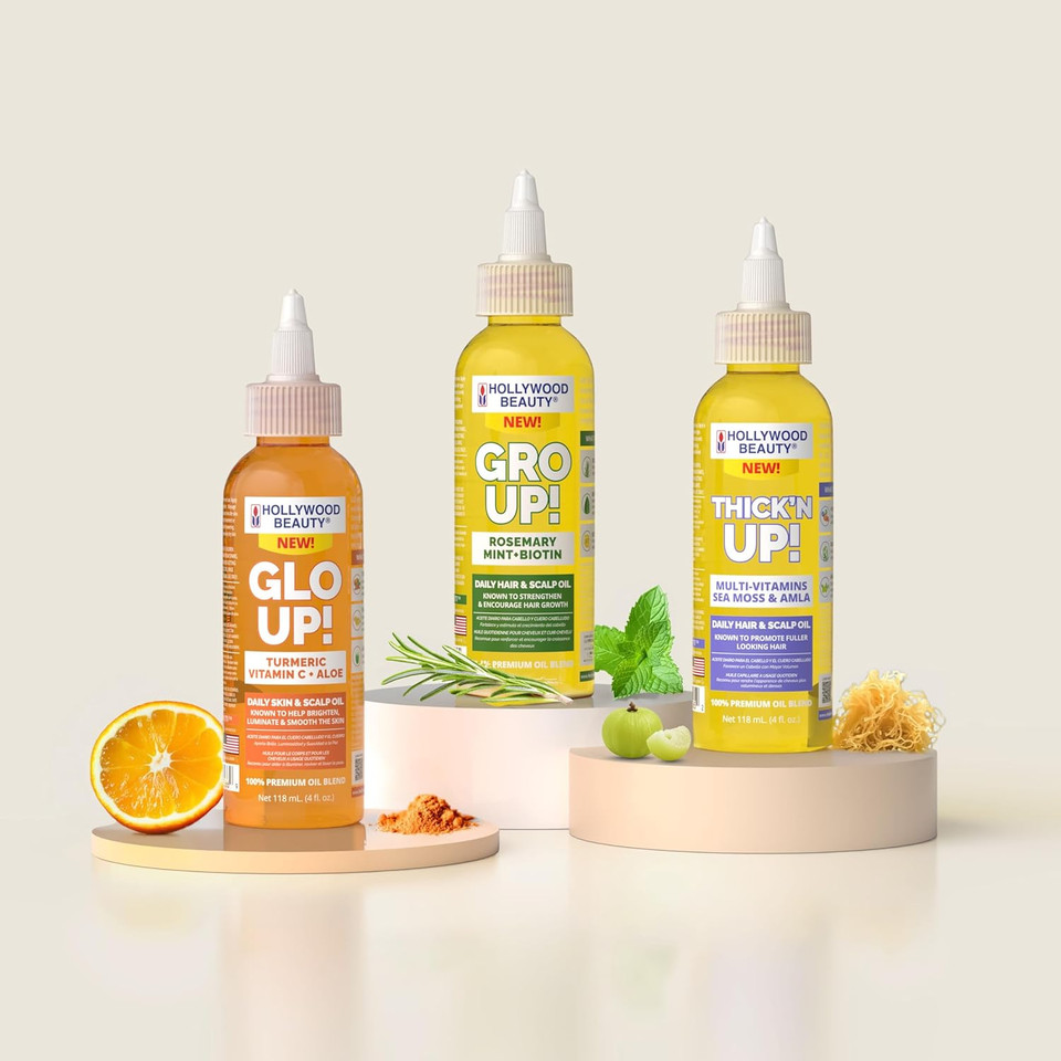 Hollywood Beauty Level Up! Daily Hair, Scalp & Skin Oil Trio (3 Products)