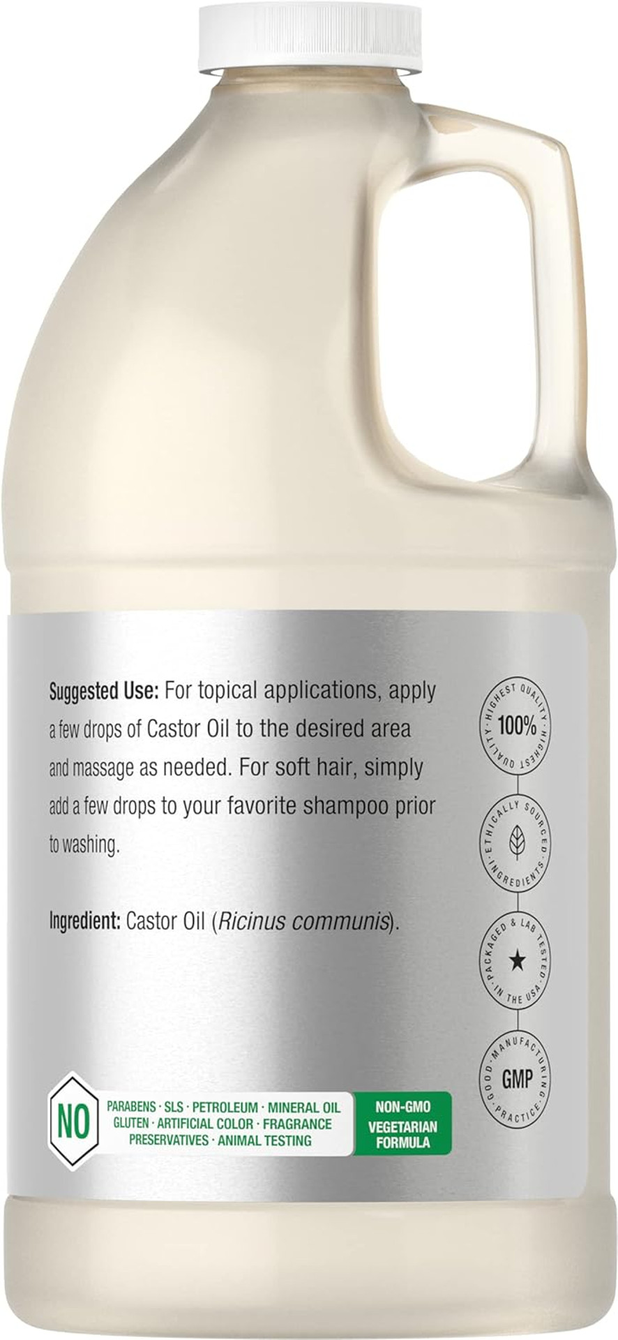 Horbäach Castor Oil 64Oz | For Hair, Eyelashes & Eyebrows | Hexane Free & Cold Pressed | Vegetarian, Non-Gmo Horbäach Castor Oil 64Oz | For Hair, Eyelashes & Eyebrows | Hexane Free & Cold Pressed | Vegetarian, Non-Gmo