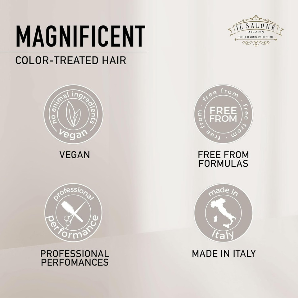 Il Salone Milano Professional Magnificent Mask - Moisturizing Hair Mask For Color Treated Hair - Provides Lasting Color Protection + Shine - Vegan, Salon-Quality Hair Care (8.55 Oz / 250 Ml)