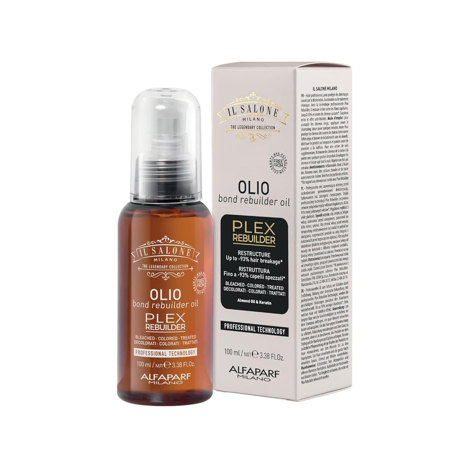 Il Salone Milano Professional Plex Rebuilder Keratin Hair Oil For Frizzy Hair - Heat Protectant Oil & Hair Breakage Repair Treatment With Keratin And Almond Oil For Frizz Control (3.38 Oz / 100 Ml)