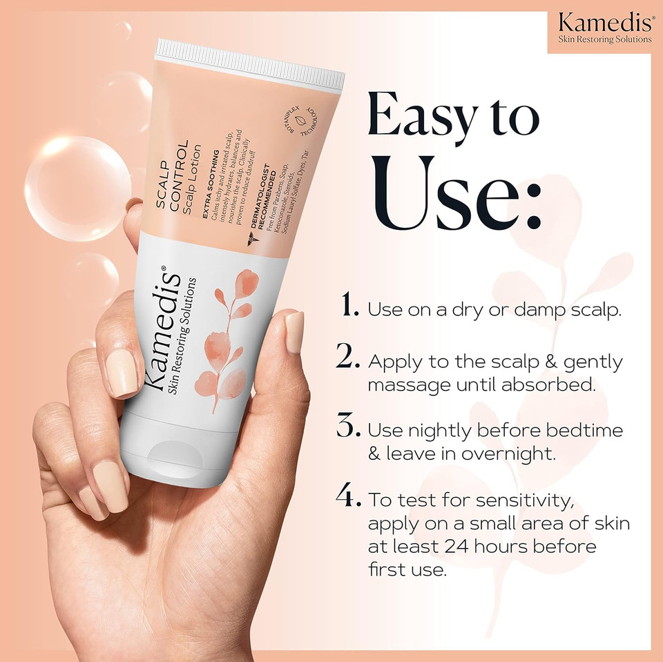 Kamedis Moisturizer Leave-On Botanical Scalp Lotion. For Dandruff, Dry, Itchy, Flaky And Sensitive Scalp Skin. Over-Night Head Mask, Parabens Free. 3.38 Fl Oz. (Scalp Lotion (3Pk))