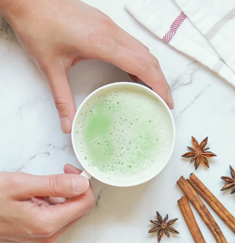 Paromi Tea Matcha With Turmeric, Ginger & Cinnamon 35 Grams, Organic Stone-Ground Organic Green Tea, Serve Hot Or Iced, Blend, Whisk, Stir, Or Shake Into Water Or Milk