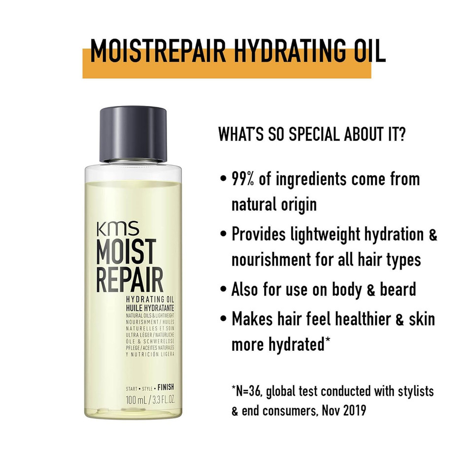 Kms Moistrepair Hydrating Oil For Hair, Beard And Skin, 3.3 Oz