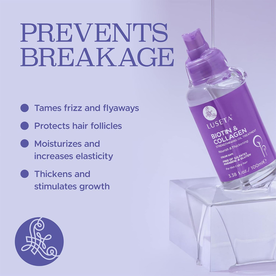 Luseta Tangle Free Routine Hair Serum Oil For Women And Men Detangling With Keratin And Argan Oil, Color Safe For Curly And Wavy Hair, Paraben & Gluten Free 3.38Oz