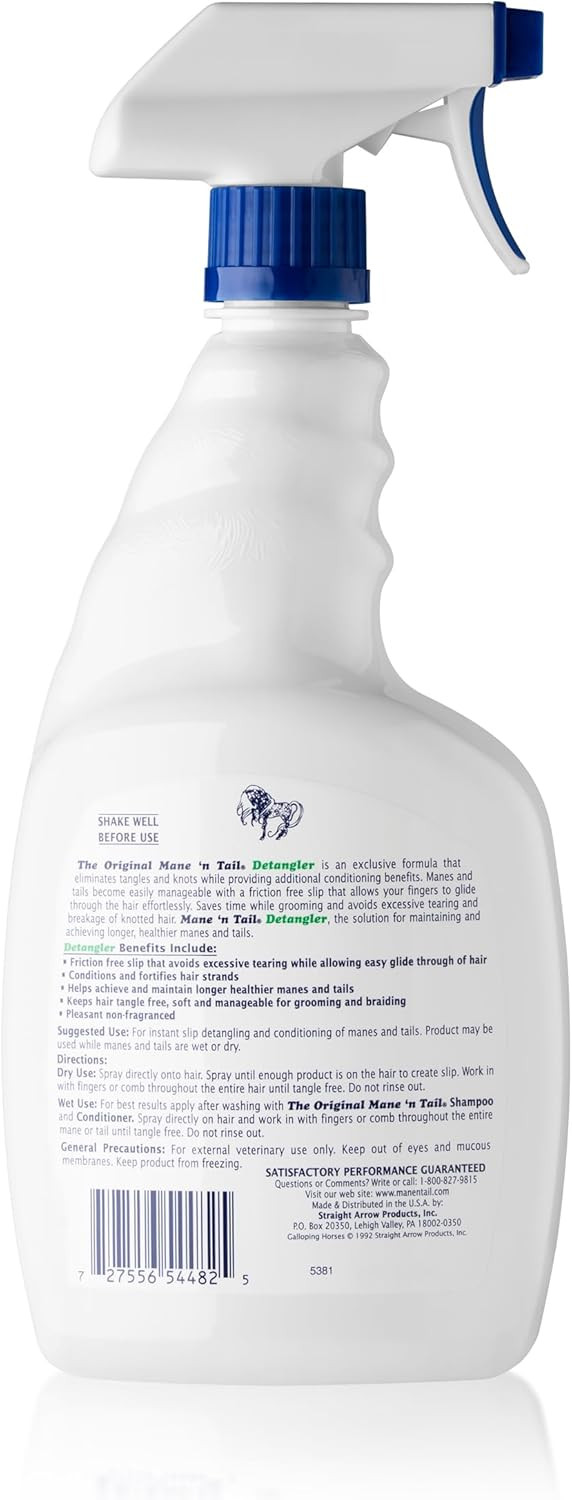 Mane 'N Tail Detangler Eliminates Tangles & Knots 32 Ounce Sprayer