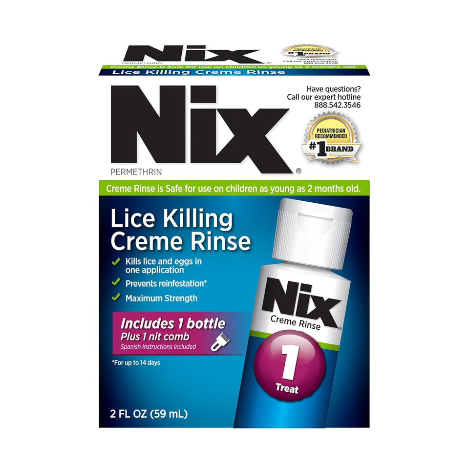 Nix Lice Killing Creme Rinse Extra Strength And Lice Comb, 2 Fl Oz
