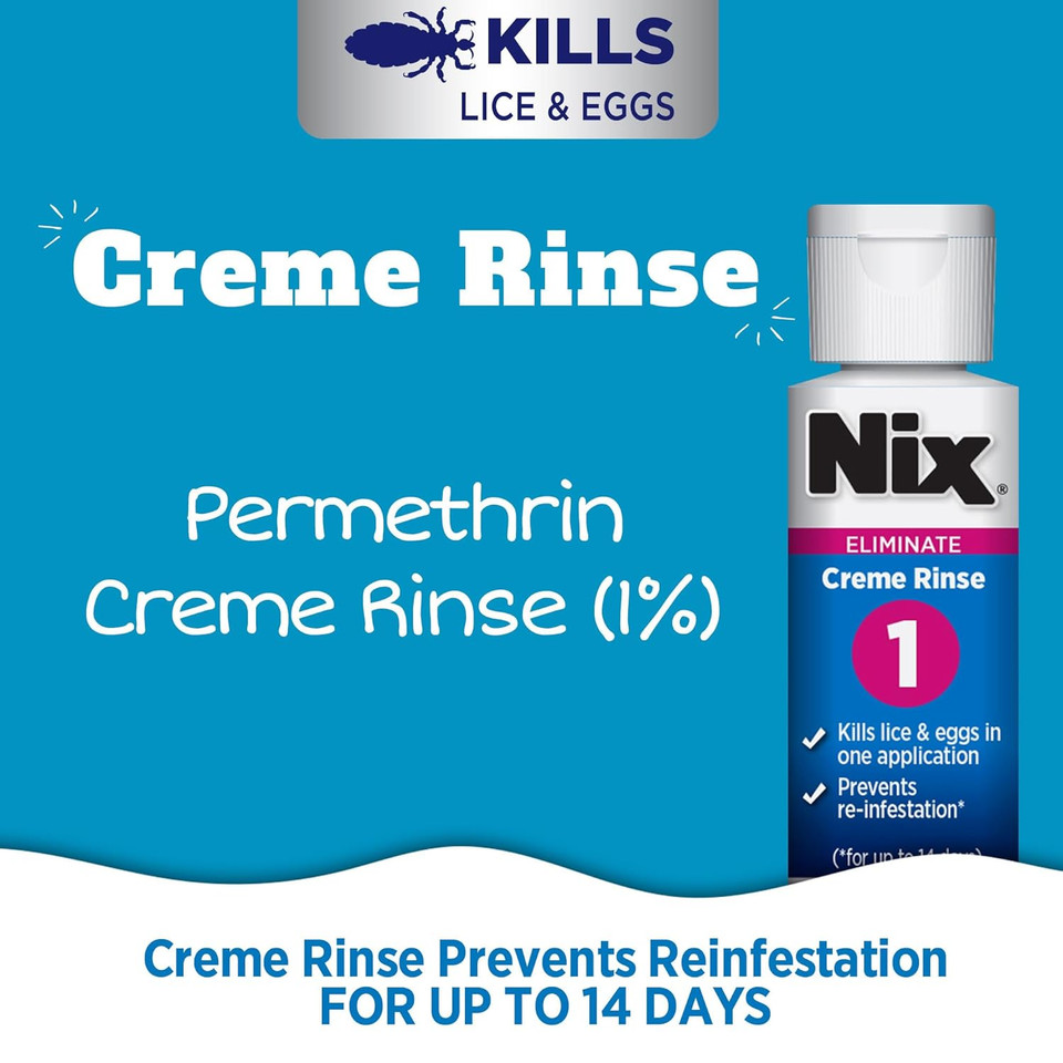 Nix Lice Killing Creme Rinse Extra Strength And Lice Comb, 2 Fl Oz
