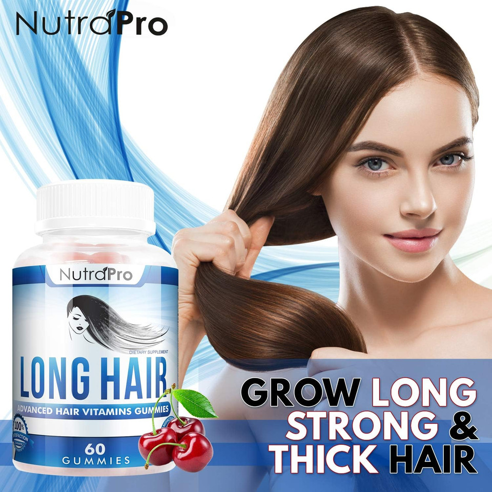 Nutrapro Long Hair Gummies  Anti-Hair Loss Supplement For Faster Hair Growth Of Weak, Thinning Hair  Grow Long Thick Hair & Increase Hair Volume With Biotin And 10 Hair Vitamins.For Men And Women