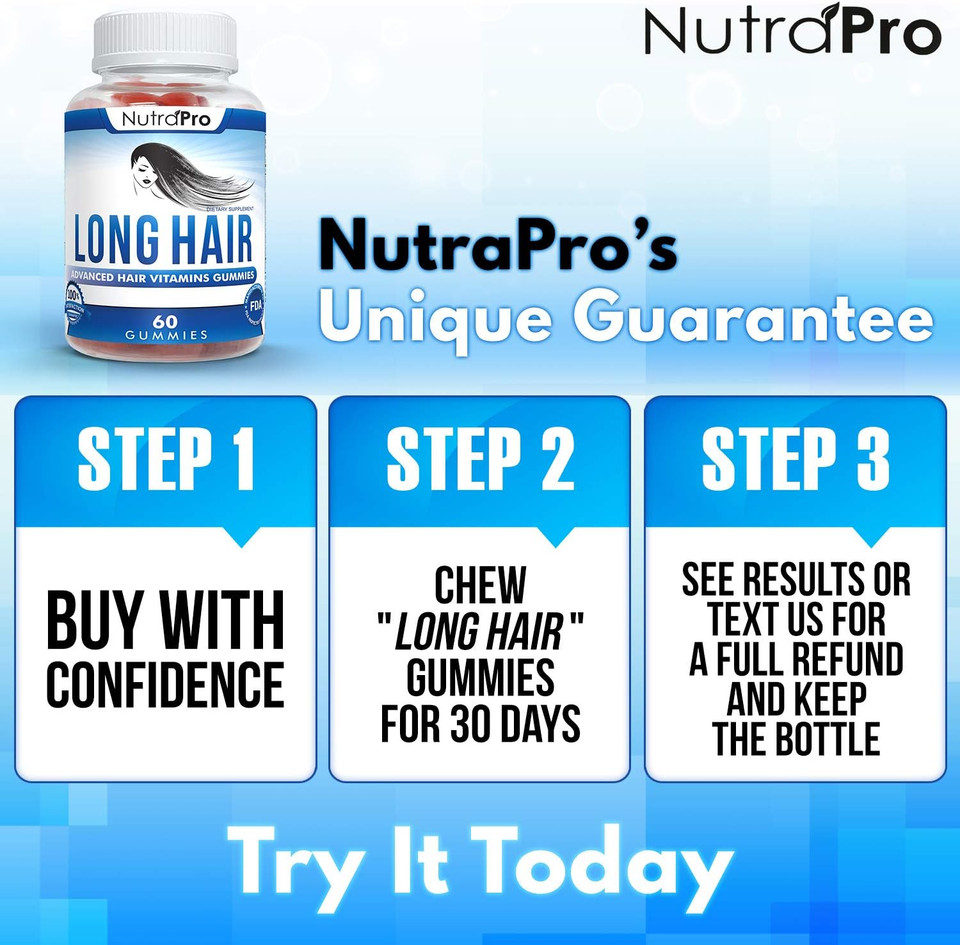 Nutrapro Long Hair Gummies  Anti-Hair Loss Supplement For Faster Hair Growth Of Weak, Thinning Hair  Grow Long Thick Hair & Increase Hair Volume With Biotin And 10 Hair Vitamins.For Men And Women