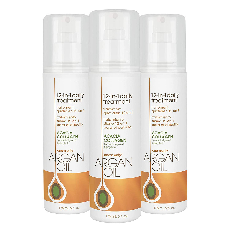 One N' Only Argan Oil 12-In-1 Daily Treatment Lightweight, Helps Control Frizz, Smooths, Detangles, Moisturizes, Strengthens And Adds Body To Dry, Damaged Hair, 6 Fl Oz (2Pk)
