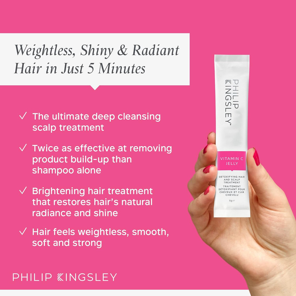 Philip Kingsley | Vitamin C Jelly Hair Mask And Scalp Treatment | Cleansing, Clarifying, For Build-Up Removal For Hair And Scalp | Achieve Shiny, And Radiant Hair In Minutes | 4 X 5G