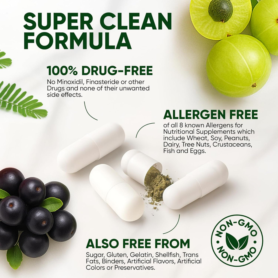 St. Tropica Tru Bloom Hair Growth Vitamins - 2 Month Supply. Clinically Proven To Grow Fuller, Thicker Hair. Natural & Drug-Free With Biotin, Msm, Zinc, D3 + Hair Superfoods. Non Gmo