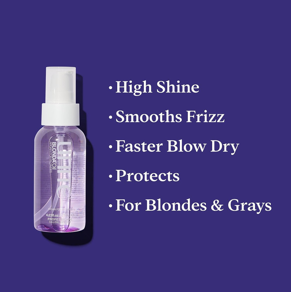 Unite Hair  Blonda Oil  Clear Argan Oil  Blonde  Shines, Smooths, Tames Frizz, Protects, 4.23Oz