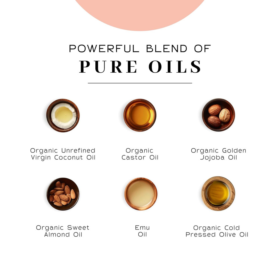 Vanman - Protection Oil Hair Serum For Growth - Infused With Castor, Jojoba, Almond, Olive, Emu, Coconut Oil - Fragrance-Free - For Dry And Frizzy Hair - 4 Ounce